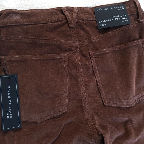 Veronica Beard Sheridan Exaggerated Brown Corduroy 70s Flared Pants - Picture 11 of 15